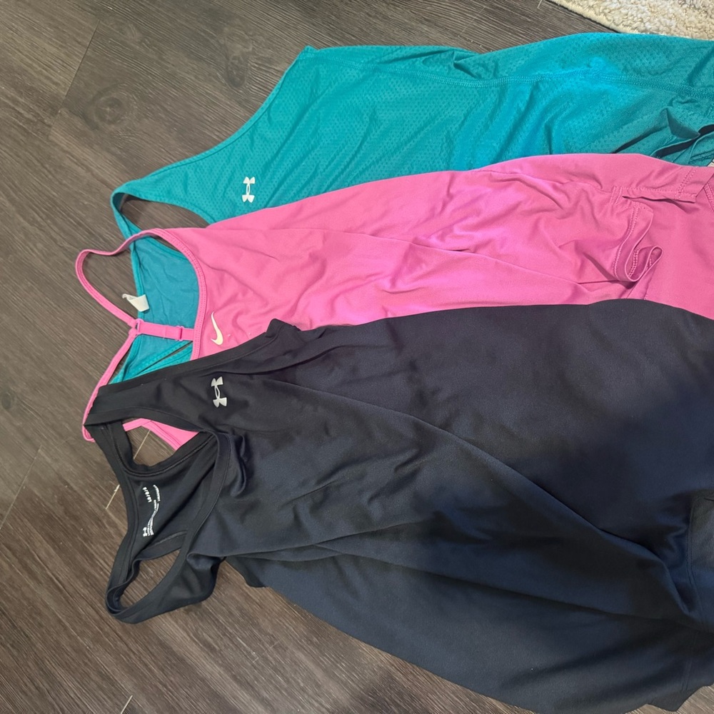 Under Armour Women's Tank Tops - Teal, Pink, Black